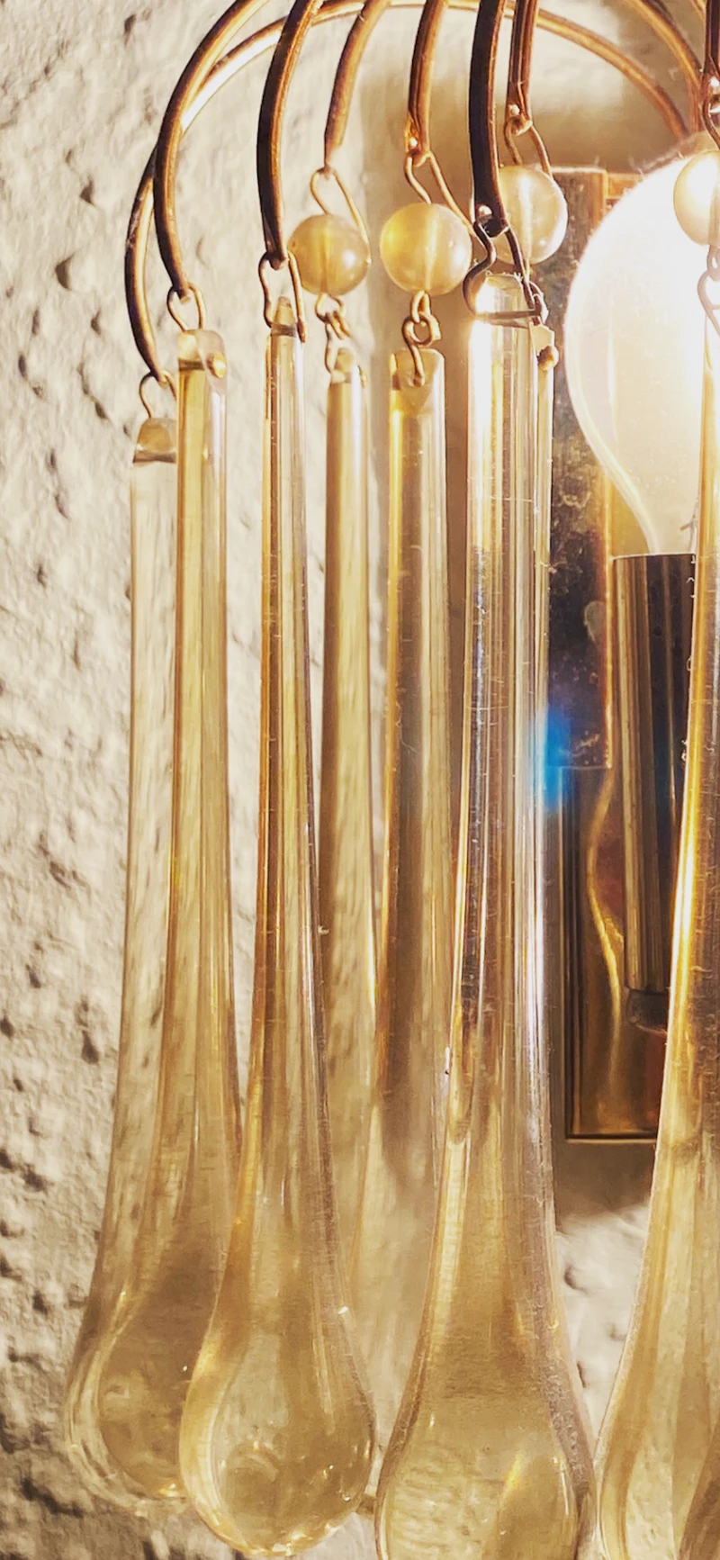 Palwa Teardrop/Waterdrop Wandlampe mit Kristalltropfen