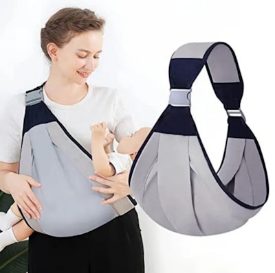 Baby sling carrier with adjustable holder 