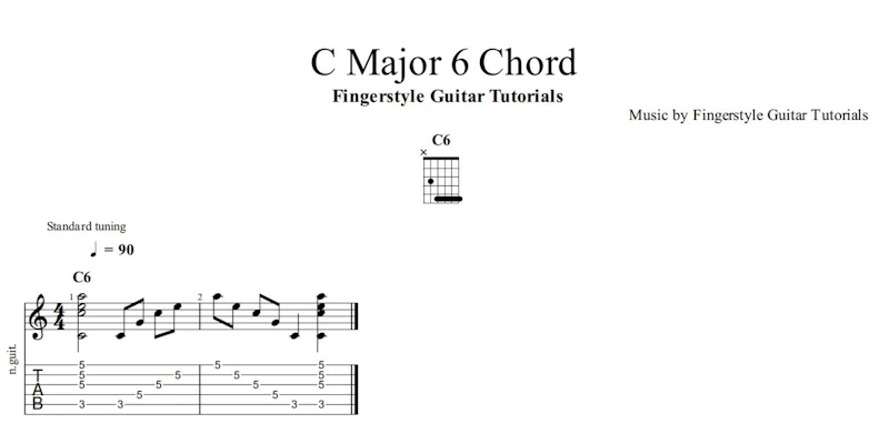C Major 6 Chord | TABS & Sheet Music