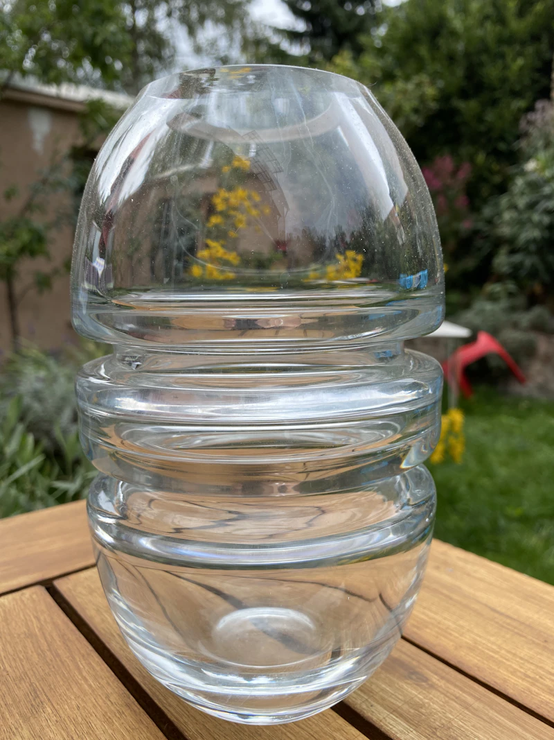 Massive Bullet Glasvase aus den 1970er Jahren