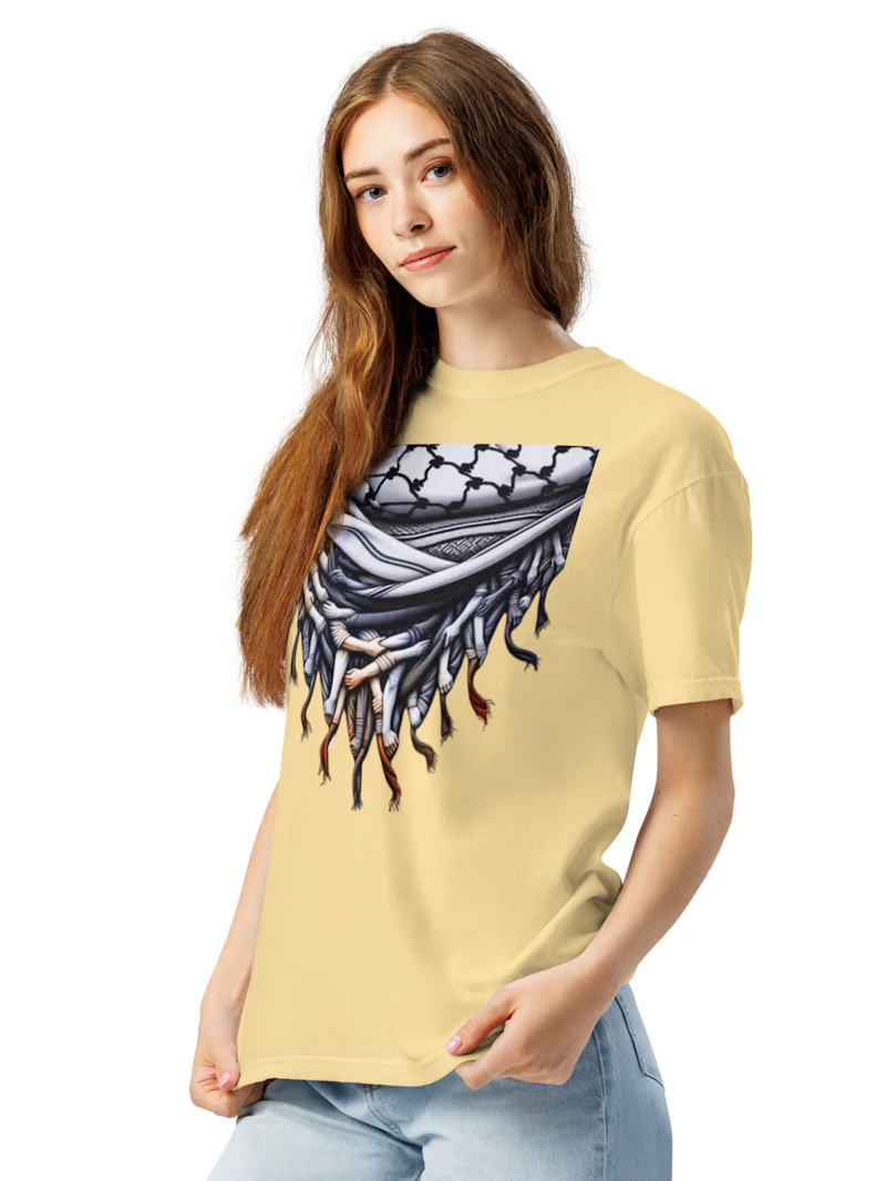Unisex garment-dyed heavyweight Palestinian iconic keffiyeh t-shirt
