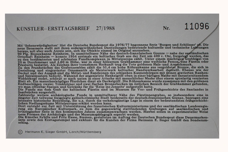 Robbert´s Briefmarken FDC Bund 1988 Freimarken : Sehenswürdigkeiten, MiNr. 1379-81
