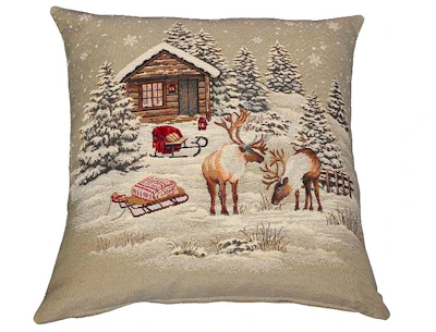 Cushion cover - Reindeer, jacquard, 45x45 cm.