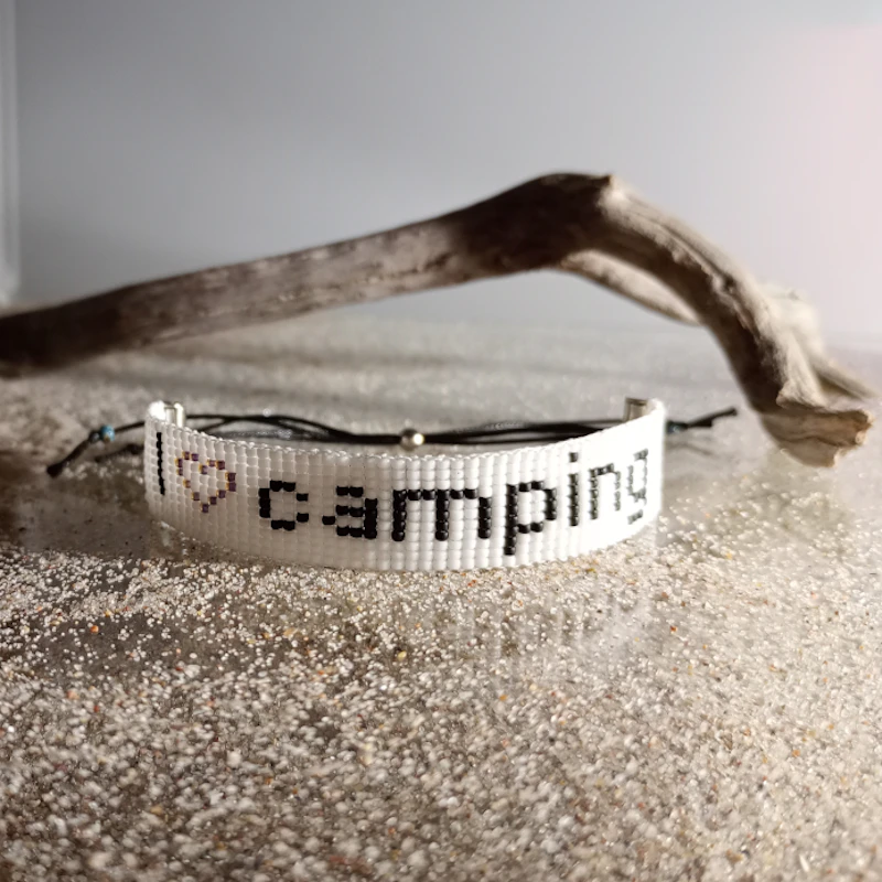Perlenarmband - I ♡ camping