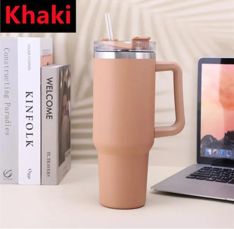 Insulated stainless steel tumblers with straw 