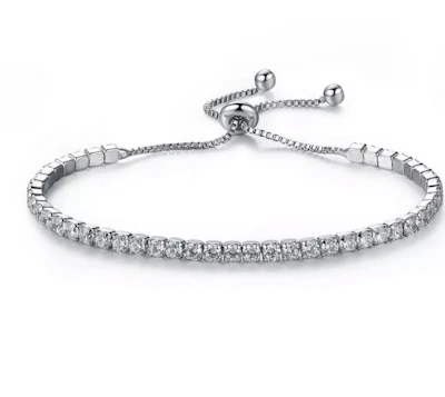 Bling tennis bracelet with adjustable ropes 