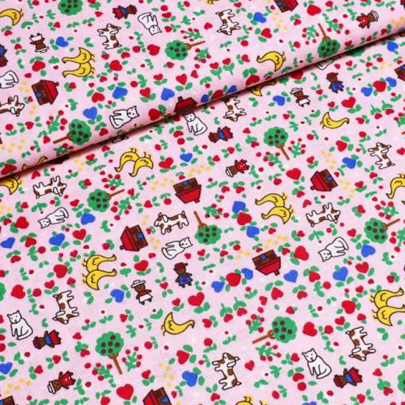 Baumwollstoff mit Kindermotiven 