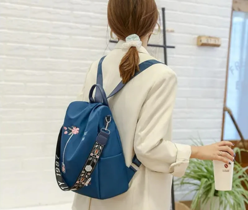Leather shoulder backpack bag