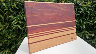 Cutting Board / Cheese Board. Brown and White. 