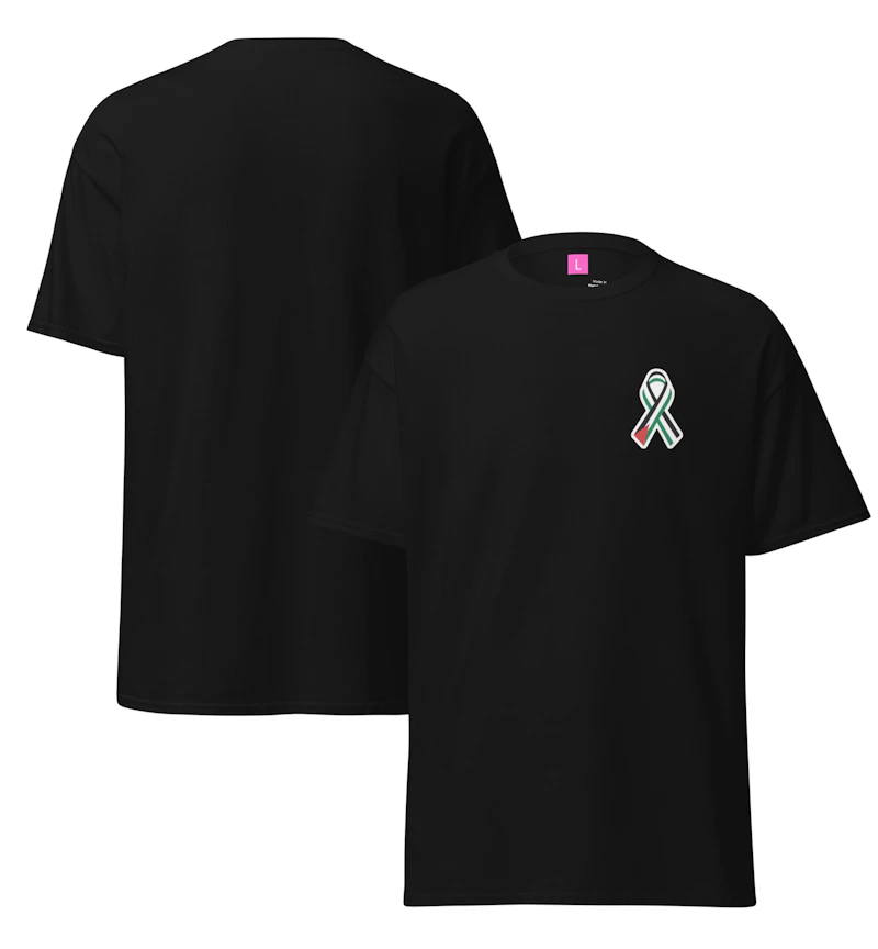 Palestinian flag ribbon black t shirt