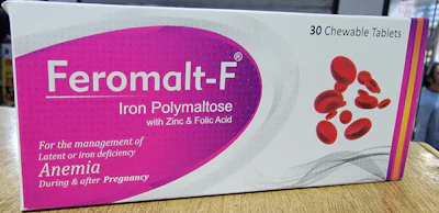 Feromalt-f tab (Iron polymaltose with zinc and folic acid)