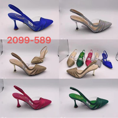 Strap plain shoe- Black, Gold, Wine - Size: 37-43