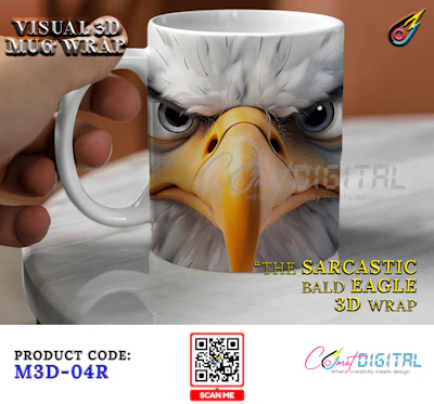 Sarcastic Bald Eagle 3D Mug Wrap