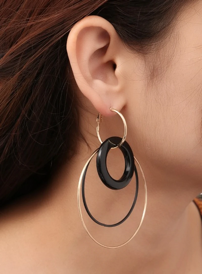 Golden Black Earrings
