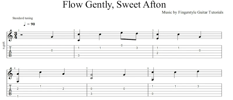 Flow Gently, Sweet Afton | TABS & Sheet Music