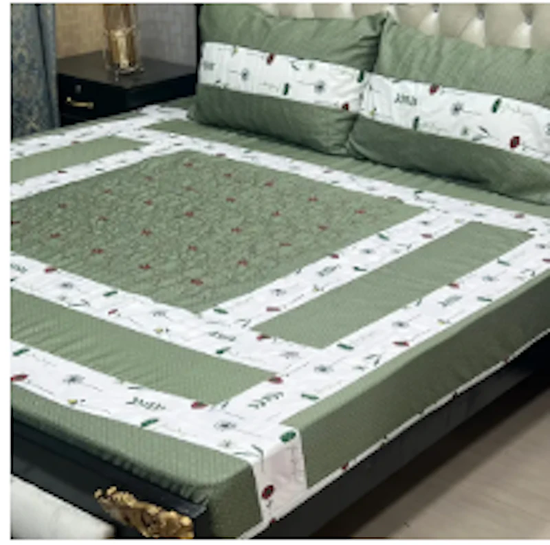 Embroidered Patch Work King Size BedSheet - High Quality - Cotton Satin Double Bedsheet Embroided - Galaxy Bedding