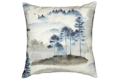 Cushion cover printed with landscape, in 2 color, 43x43 cm., with zipper.