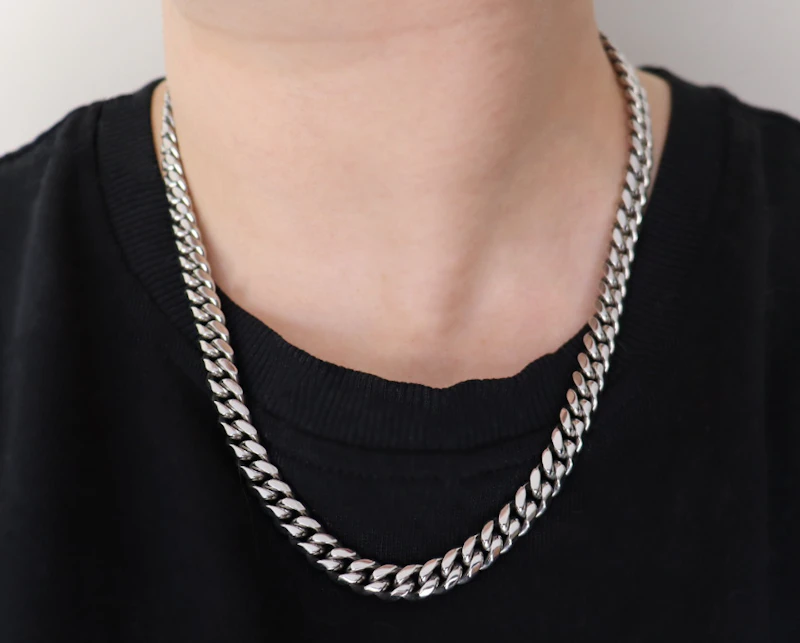 Classic Cuban Necklace- Silver