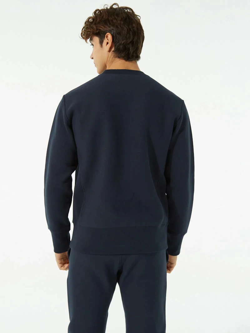 CHAMPION - SWEAT CREWNECK BLEU AVEC LOGO BRODÉ