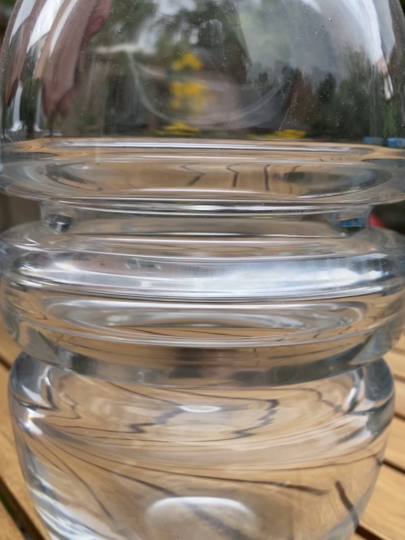 Massive Bullet Glasvase aus den 1970er Jahren