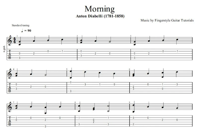 Morning - Anton Diabelli (1781-1858) - TABS & Sheet Music