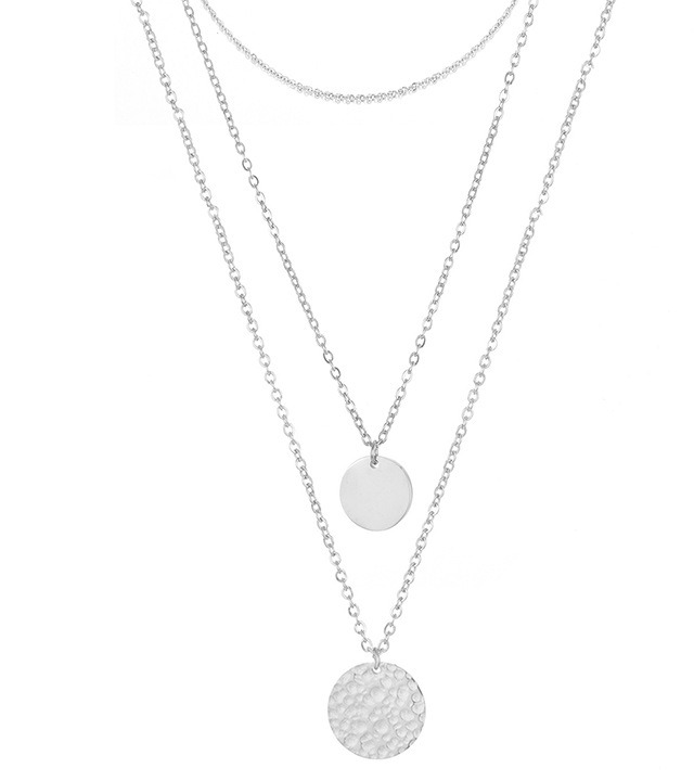 Three layer clearance necklace silver