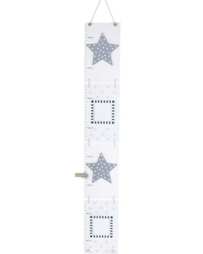 Jabadabado Wooden Growth/ Height Chart, Grey Stars - 155 cm