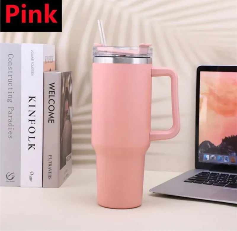 Insulated stainless steel tumblers with straw 