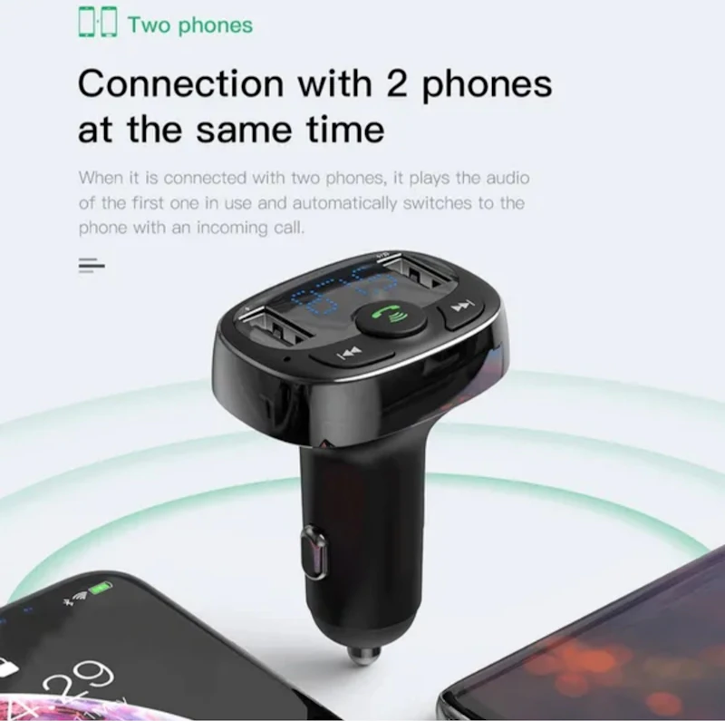 Bluetooth transmitter dual USB phone charger