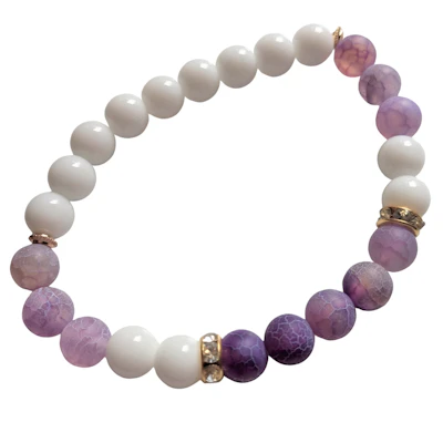 Armband lila - weiss