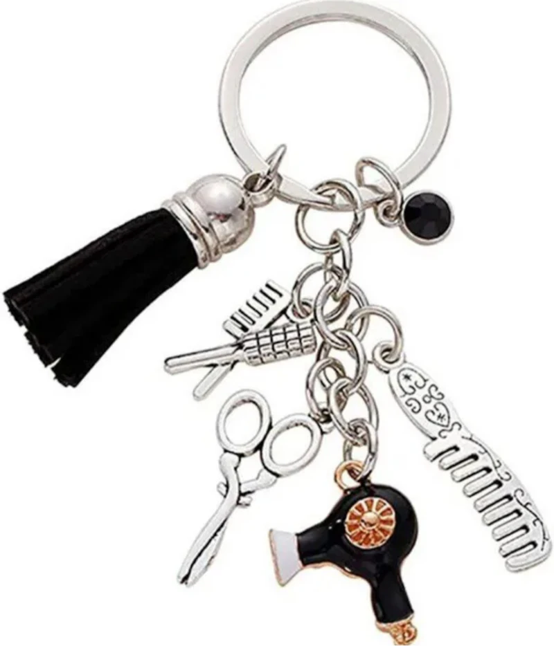 Hair styling Hair cutting salon charm keychain