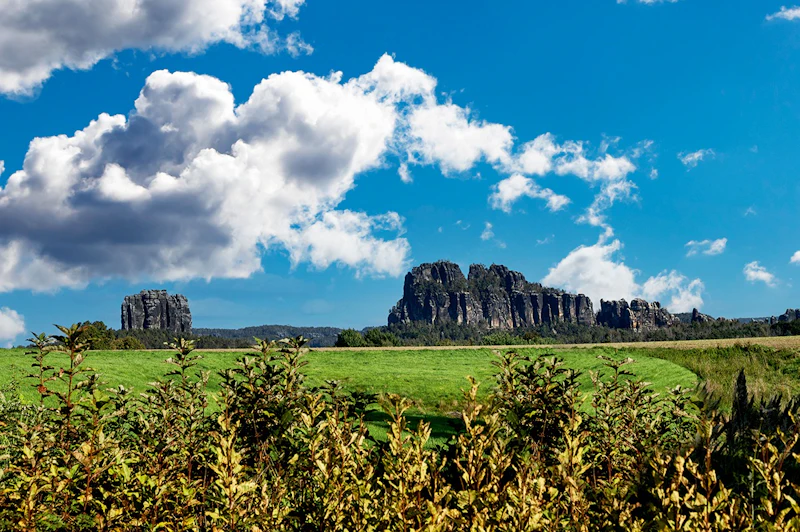 Blick zu den Schrammsteinen 