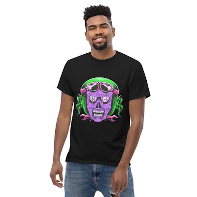 Zombie Skull Biker T-Shirt