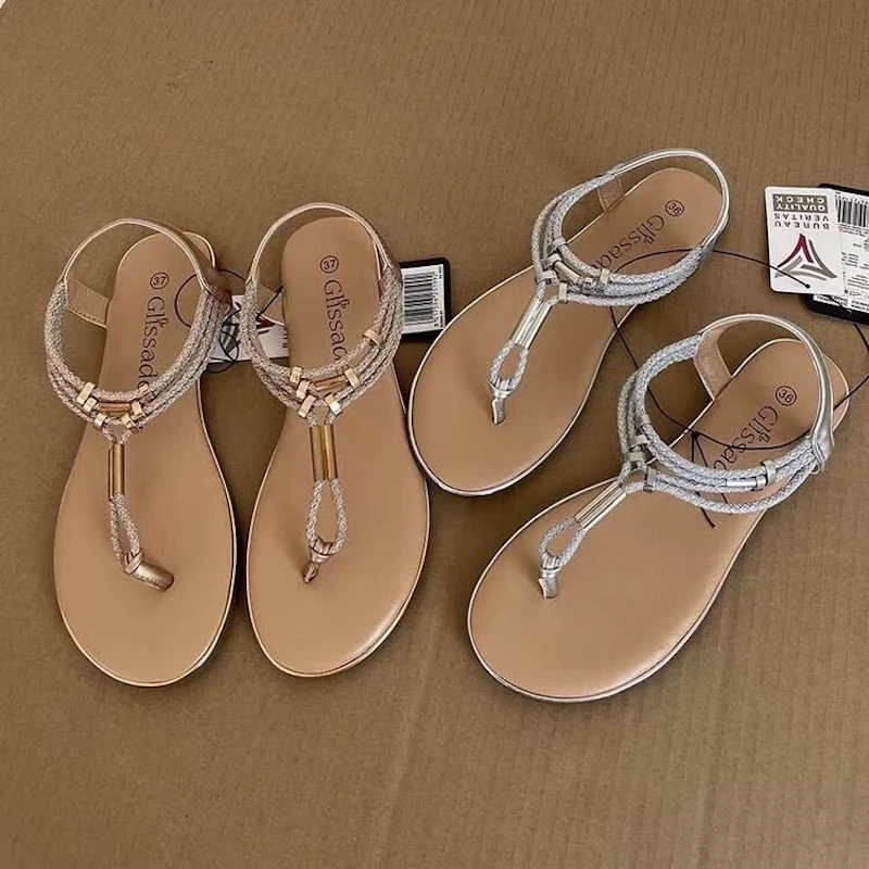 Sleek gold lady footwear - Size 37 - 43