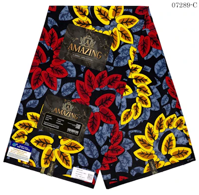 Yello red flower pattern Ankara