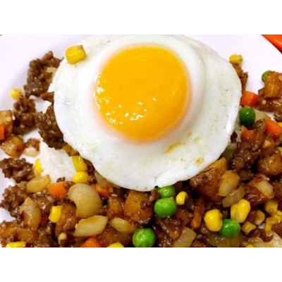 Minced Beef with Sunny Side Up over Rice (fatsusan)