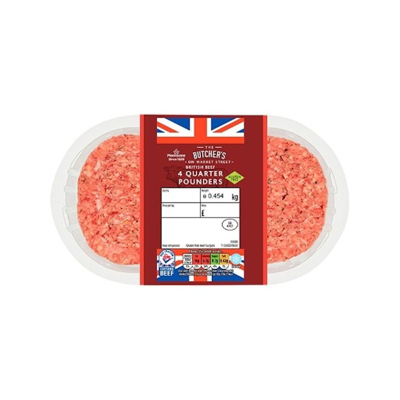 Morrisons 4 British Beef Quarter Pounders 454g