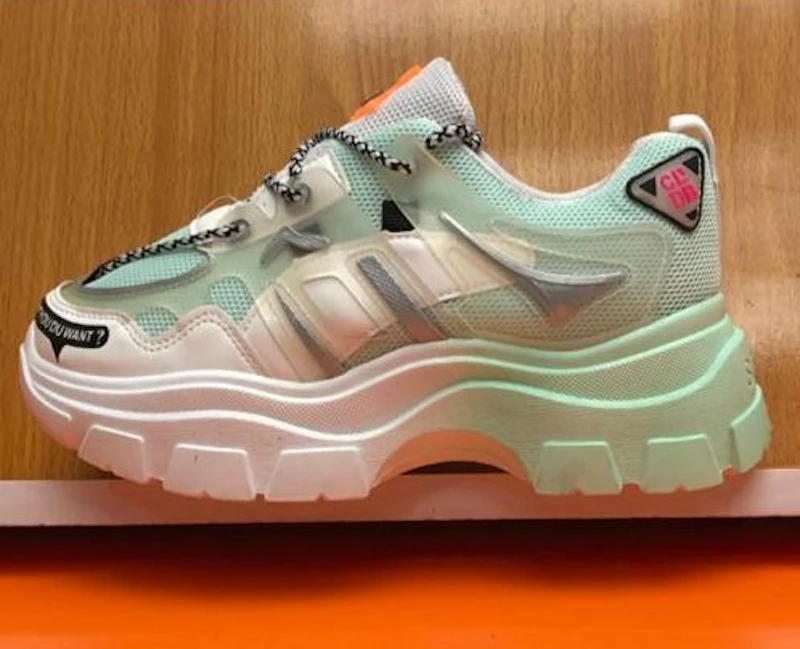 Mint green and white sneakers - Size: 37-43