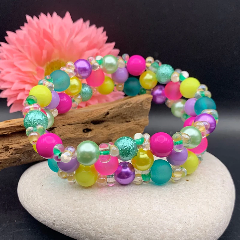 •• SÅLD •• 3-radigt armband CANDY