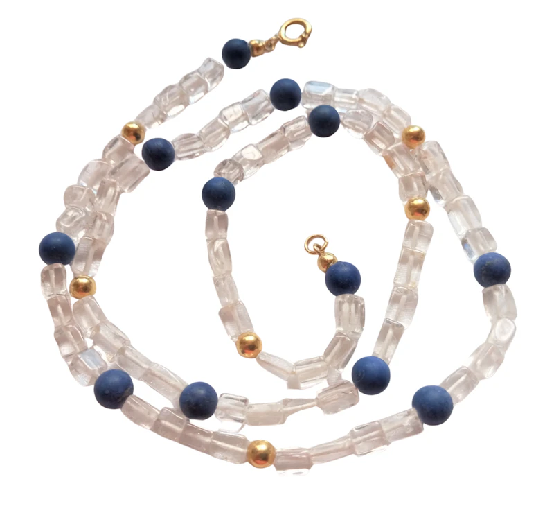 UNIKAT / Edelsteinkette Topas / Lapislazuli