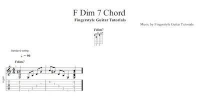 F Diminished 7th Chord | TABS & Sheet Music