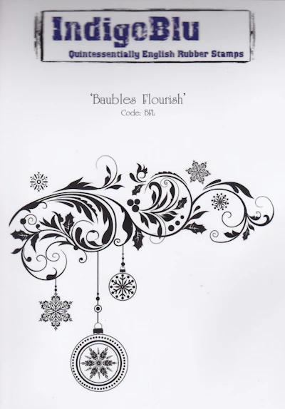 Indigo Blu A6 Stempel "Baubles Flourish"