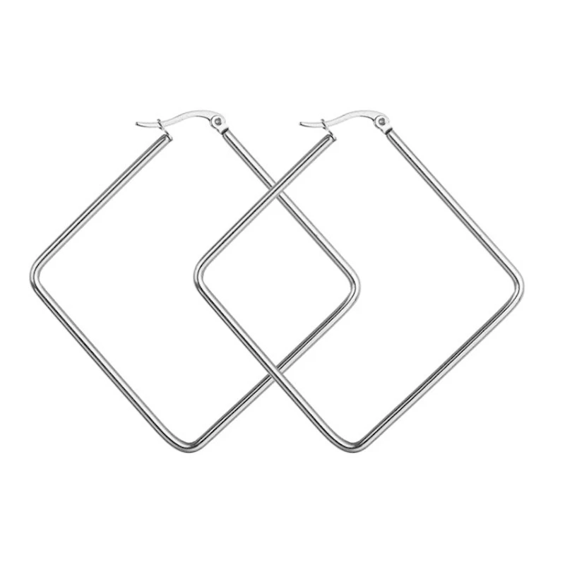 Square Hoops - Silver