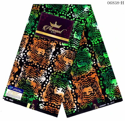 Orange green dye pattern Ankara