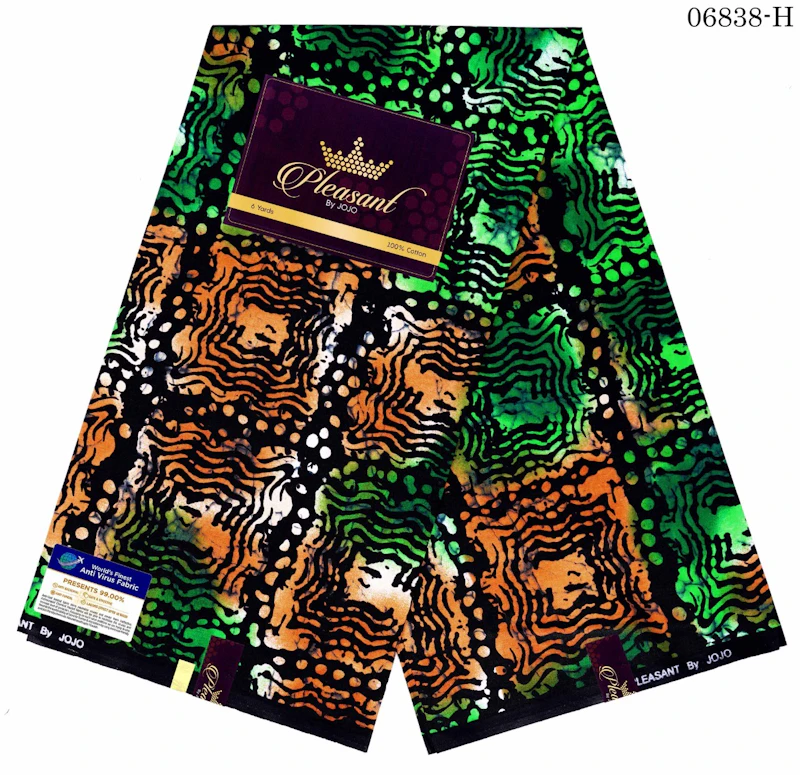 Orange green dye pattern Ankara