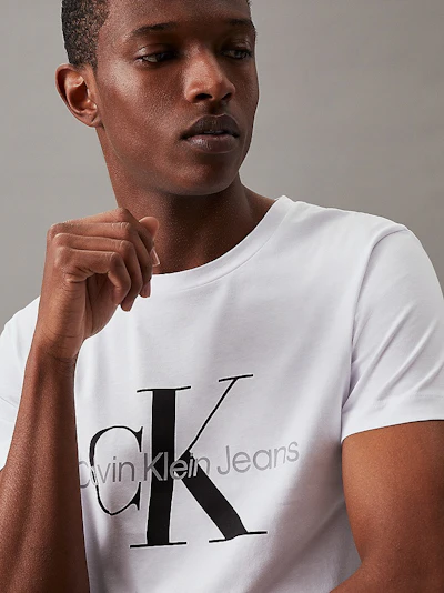 CALVIN KLEIN JEANS - T-SHIRT BLANC LOGO EMBLÉMATIQUE