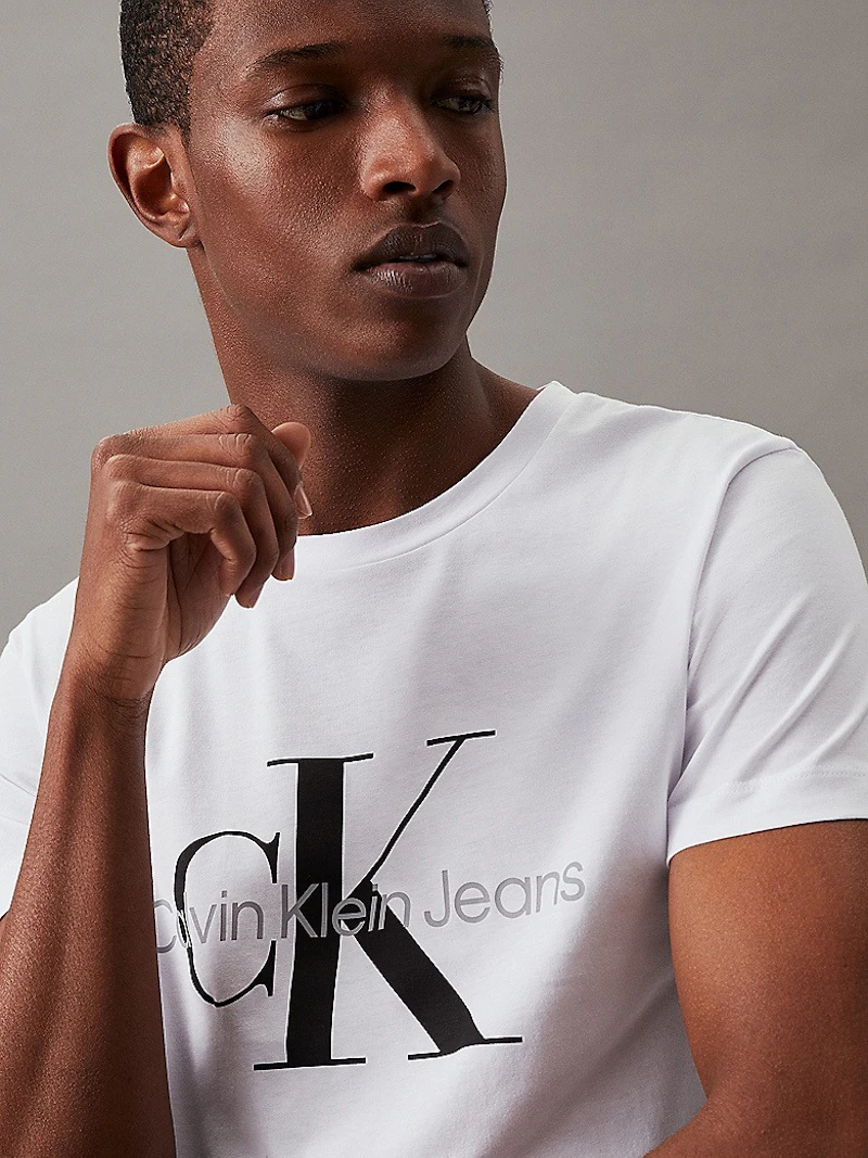 CALVIN KLEIN JEANS - T-SHIRT BLANC LOGO EMBLÉMATIQUE