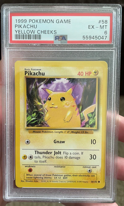 PSA 6 Base Set Pikachu (yellow cheeks)