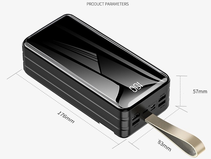 100000mah Power Bank Chargeur Portable Batterie Externe pour Iphone 13 12  Pro Xiaomi Huawei Samsung Powerbank avec lumière LED