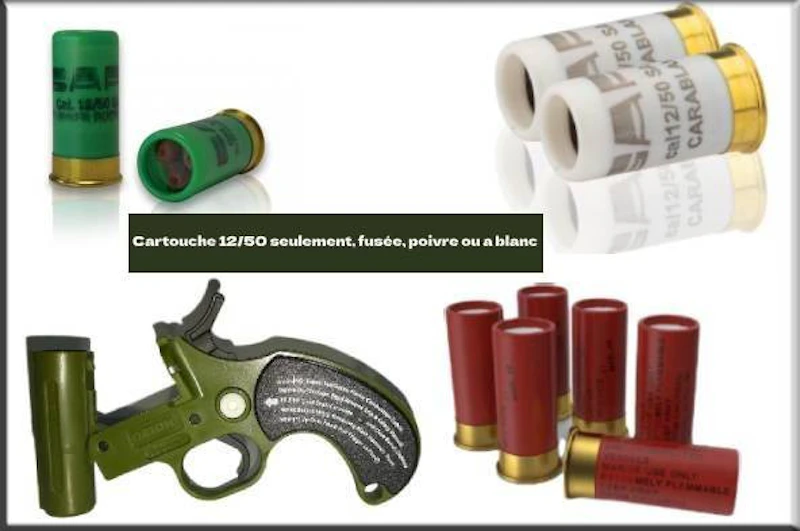 Pistolet de détresse Lance Fusée O&N (US) Compatible 12/50 Gomme cogne 